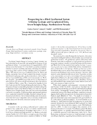 Prospecting for a Blind Geothermal System Utilizing Geologic and Geophysical Data, Seven Troughs Range, Northwestern Nevada