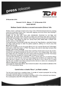 Stefano Comini Clinches a Second Successive Drivers' Title