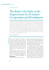 The Better Life Index of the Organisation for Economic Co-Operation and Development