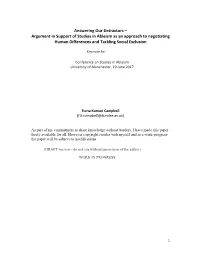 Answering Our Detractors – Argument in Support of Studies in Ableism As an Approach to Negotiating Human Differences and Tackling Social Exclusion