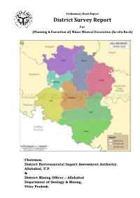 District Survey Report for (Planning & Execution Of) Minor Mineral Excavation (In-Situ Rock)