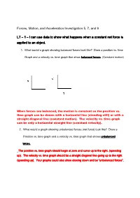 Forces and Acceleration Review