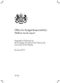 Office for Budget Responsibility: Welfare Trends Report
