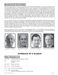 Schedule at a Glance