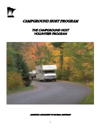 The Campground Host Volunteer Program