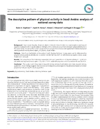 The Descriptive Pattern of Physical Activity in Saudi Arabia: Analysis Of