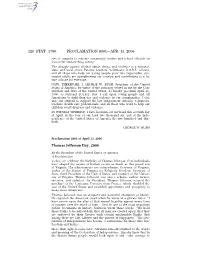 120 Stat. 3790 Proclamation 8001—Apr. 13, 2006