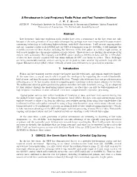 A Renaissance in Low-Frequency Radio Pulsar and Fast Transient Science Abstract 1 Introduction 2 GBNCC: the Green Bank Northern