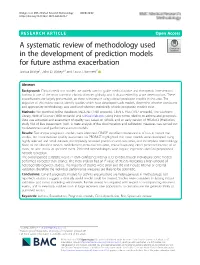 A Systematic Review of Methodology Used in the Development of Prediction Models for Future Asthma Exacerbation Joshua Bridge1, John D