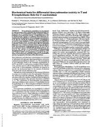 Biochemical Basis for Differential Deoxyadenosine Toxicity To