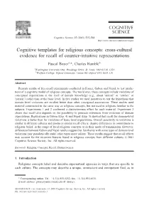 Cognitive Templates for Religious Concepts: Cross-Cultural Evidence for Recall of Counter-Intuitive Representations