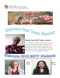 Mstp-Messenger-Spring-2019.Pdf