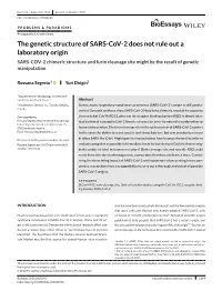 The Genetic Structure of SARS&#X02010