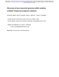 Discovery of New Mycoviral Genomes Within Publicly Available Fungal Transcriptomic Datasets