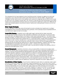 Identified Strategies to Address Water and Wastewater Issues