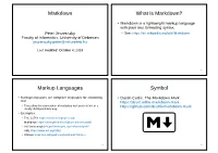 Markdown Markup Languages What Is Markdown? Symbol