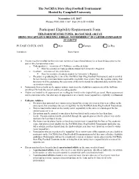 Participant Eligibility Requirements Form