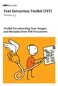 Pdflib Text Extraction Toolkit (TET) Manual