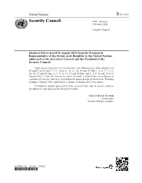 Security Council Distr.: General 9 October 2012
