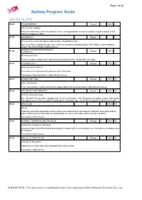 Sydney Program Guide