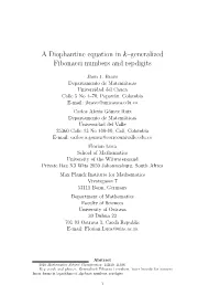 A Diophantine Equation in K–Generalized Fibonacci Numbers and Repdigits