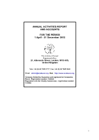 Annual Activities Report and Accounts for the Period 1