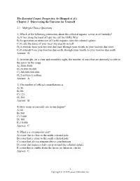 Chapter 2 Discovering the Universe for Yourself 2.1 Multiple Choice Qu
