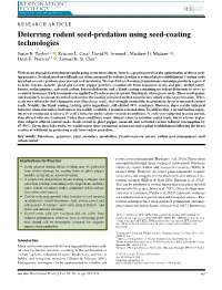 Deterring Rodent Seed-Predation Using Seed-Coating Technologies Justin B