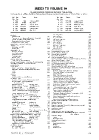 Index to Volume 10