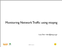 Monitoring Network Traffic Using Ntopng