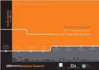 Msc in Computer Science Optimization in Operations Research