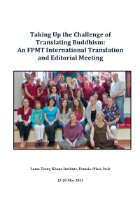 Taking up the Challenge of Translating Buddhism: an FPMT International Translation and Editorial Meeting