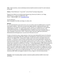 1 Title: a High-Resolution, Cloud-Assimilating