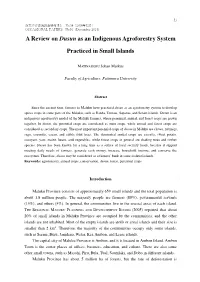 A Review on Dusun As an Indigenous Agroforestry System Practiced In