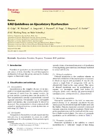 EAU Guidelines on Ejaculatory Dysfunction G