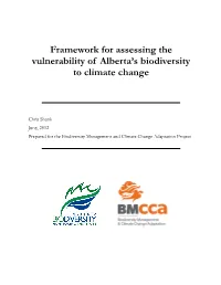 Framework for Assessing the Vulnerability of Alberta's Biodiversity