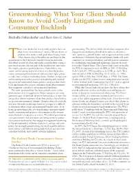 Greenwashing: What Your Client Should Know to Avoid Costly Litigation and Consumer Backlash