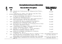 List of Applications for the Post of Office Assistant