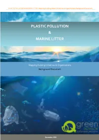 MARINE LITTER: Mapping Existing Global Initiatives & Organizations-Background Document