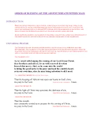 Order of Blessing of the Advent Wreath Within Mass