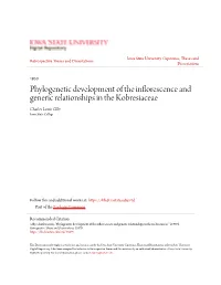 Phylogenetic Development of the Inflorescence and Generic Relationships in the Kobresiaceae Charles Louis Gilly Iowa State College