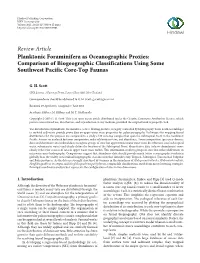 Planktonic Foraminifera As Oceanographic Proxies: Comparison of Biogeographic Classifications Using Some Southwest Pacific Core-Top Faunas