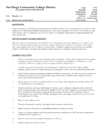 Plumber - II Staff Type: Classified FLSA Status: Non-Exempt Unit: Maintenance & Operations Salary Range: 32