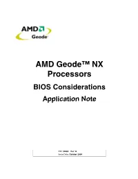 AMD Geode™ NX Processors BIOS Considerations Application Note