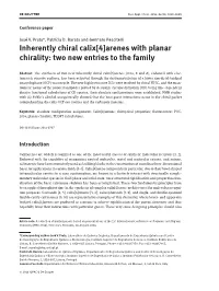 Arenes with Planar Chirality: Two New Entries to the Family