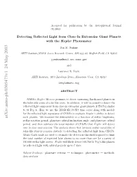 Detecting Reflected Light from Close-In Extrasolar Giant Planets with the Kepler Photometer