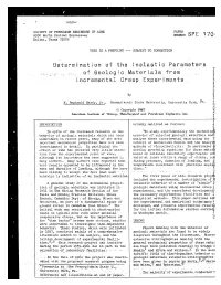 Determination of the Inelastic Parameters of Geologic Materials from Incremental Creep Experiments