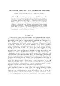 Divergence Operators and Odd Poisson Brackets