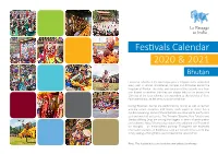 Festivals Calendar 2020 & 2021