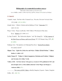 Bibliography of Recommended Secondary Sources I. General